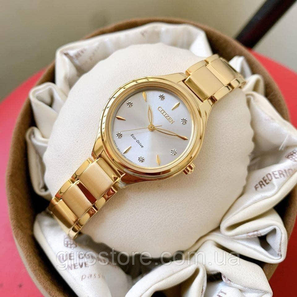 Жіночий годинник із 6 діамантами Citizen Corso Diamond Accent FE2102-55A, сонячна батарея, фото 1