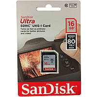 Карта пам'яті SDHC (UHS-1) SanDisk Ultra 16Gb class 10 (80Mb/s)