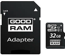 Карта пам'яті microSDHC (UHS-1) GoodRam 32Gb class 10 (adapter SD)