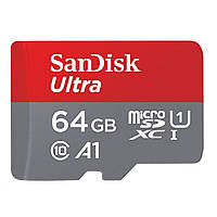 Карта пам'яті microSDXC (UHS-1) SanDisk Ultra 64Gb class 10 A1 (140Mb/s)