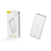 Зовнішній акумулятор Baseus M36 Wireless Charger Powerbank 10000mAh White