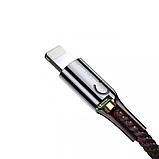 Кабель Baseus C-shaped Light Intelligent Power-off Cable 2.4A 1m Black, фото 4