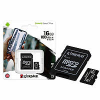 MicroSDHC (UHS-1) Kingston Canvas Select Plus 16Gb class 10 А1 (R-100MB/s) (adapter SD)
