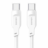Кабель Usams US-SJ567 Type-C To Type-C PD 100W Data Cable Lithe Series 1.2m White