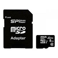 Карта пам'яті microSDHC (UHS-1) SiliconPower Elite 8Gb class 10 (adapter SD)