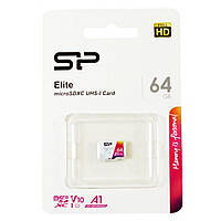 Карта пам'яті microSDXC (UHS-1 U1) SiliconPower Elite Color 64Gb class 10 A1 V10