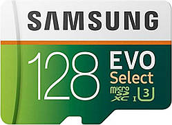 Карта пам'яті microSDXC (UHS-1 U3) Samsung EVO Select 128Gb class 10 (R-100Mb/s, W-60Mb/s) (adapter SD)