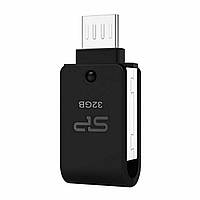 Флеш-накопичувач SiliconPower USB 2.0 Mobile X21 MicroUSB OTG 32Gb Black metal