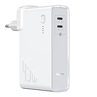 Зарядний пристрій Baseus Power Station（GaN）2 in1 Q.C. Power bank & Charger C+C 10000mAh 45W White
