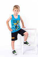 Детский летний костюм для мальчика, борцовка + шорты, кулир, от 110 см до 134см