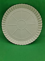 Бумажная тарелка одноразовая 275мм белая (100 шт) картонная для пиццы круглая