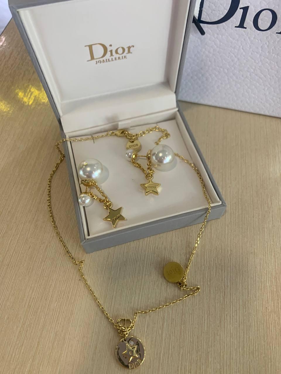 Діор набір сережки та підвіска / Dior, фото 1