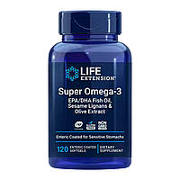 Super Omega-3 EPA/DHA Fish Oil, Sesame Lignans & Olive Extract - 120 Enteric coated softgels
