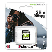 SDHC (UHS-1 U1) Kingston Canvas Select Plus 32Gb class 10 V10 (R-100MB/s)