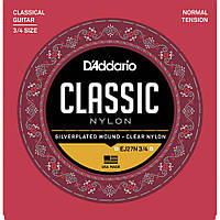 Струны для классической гитары D'Addario EJ27N 3 4 Student Nylon Classical Strings Normal Ten PI, код: 6555913