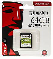SDHC (UHS-1) Kingston Canvas Select 64Gb class 10  (R-80MB/s)
