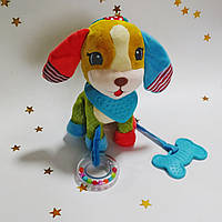 Плюшевая с звуковыми эффектами игрушка подвеска с грызунком на коляску собачка