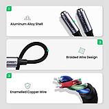 Перехідник UGREEN AV144 USB Type C Male to 3.5mm 2 Female Audio Cable Space Gray 25cm(UGR-30732), фото 6