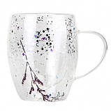 Чашка с двойными стенками блестками внутри, 300 мл.(рандомный выбор дизайна), фото 3