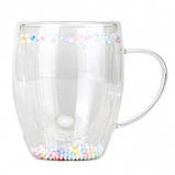 Чашка с двойными стенками блестками внутри, 300 мл.(рандомный выбор дизайна), фото 5