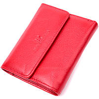 Яскравий жіночий гаманець з монетницею з натуральної шкіри ST Leather 19493 Червоний mr