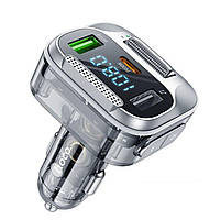 АЗП з FM-модулятором HOCO E75 Bravery PD30W+QC3.0 car BT FM transmitter Jazz Black