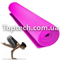 Коврик для йоги и фитнес Power System Fitness Yoga Малиновый Techo