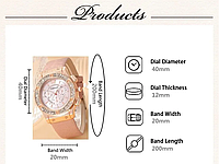 Подарунковий жіночий набір наручний кварцовий рожевий годинник Relogio Feminino Rose + браслет