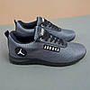 Чоловічі літні кросівки сірі (шкіра, сітка), кроси для чоловіків, чоловіче взуття на літо, розмір 40 41 42 43 44 45, фото 2