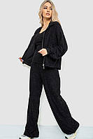 Спорт костюм женский махровый тройка, цвет черный, 102R5250 SM_AGR