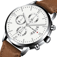 Наручные часы Yolako Leather кожаный замшевый ремешок кварцевые часики мужские/женские (унисекс)