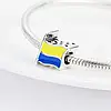 Срібний шарм намистина в стилі Pandora Прапор України "Ukraine" 925 проба підвіска на браслет Пандора Україна, фото 2