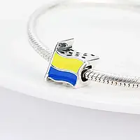 Серебряный шарм бусина в стиле Pandora Silver Charm "Ukraine" 925 проба подвеска на браслет Пандора Украина