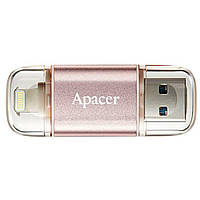 Flash Apacer USB 3.1 AH190 Dual Lightning 128GB rose gold