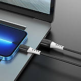 Кабель HOCO X82 USB to iP 2.4A, 1m, silicone, silicone connectors, Black, фото 4