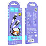 Кабель HOCO X82 USB to iP 2.4A, 1m, silicone, silicone connectors, Black, фото 3