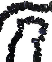 Розкішне кольє з натурального каміння намисто з чорного агату, намисто, прикраса 90 см