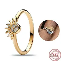 Серебряное кольцо Pandora 925 проба Sky Sparkling Sun Блестящее Солнце Пандора