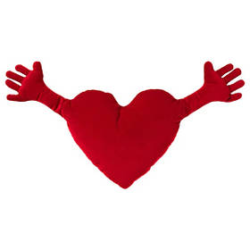 Іграшка серце з ручками IKEA FAMNIG HJÄRTA 40x101 см плюшева червона м'яка ІКЕА ФАМНІГ ЄРТА