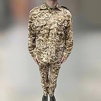 Військова форма (китель та штани), піксель, койот темний, розмір XL, відкидний комір, тактична військова форма