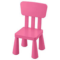 Детский стульчик со спинкой розовый IKEA MAMMUT стул для детей ИКЕА МАММУТ