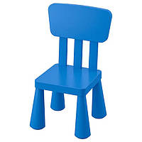 Детский стульчик со спинкой синий IKEA MAMMUT стул для детей ИКЕА МАММУТ