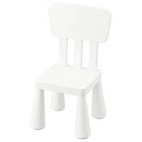 Детский стульчик со спинкой белый IKEA MAMMUT стул для детей ИКЕА МАММУТ