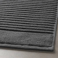 Махровый коврик для ванной 50x80 см 100% хлопок IKEA ALSTERN тёмно-серый полосатый ИКЕА АЛЬСТЕРН