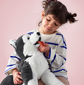 Іграшка м'яка собачка сибірський хаскі 57 см IKEA LIVLIG дитячий собака ІКЕА ЛІВЛІГ