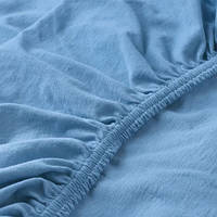 Простынь на резинке в кроватку для малышей мягкая 100% хлопок голубая 2 шт IKEA LEN 60x120 см ИКЕА ЛЕН
