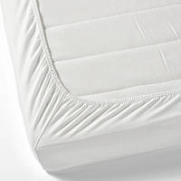 Простынь на резинке в кроватку для малышей мягкая 100% хлопок белая IKEA LEN 80x165 см ИКЕА ЛЕН
