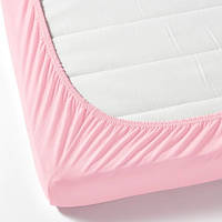 Простынь на резинке в кроватку для малышей мягкая 100% хлопок розовая IKEA LEN 80x165 см ИКЕА ЛЕН