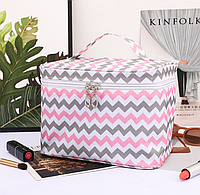 Дорожня сумка-органайзер для косметики Pattern рожева водонепроникна косметичка, кейс для аксесуарів