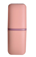 Портативный дорожный кейс футляр для зубной пасты и щёток розовый стакан-органайзер для аксессуаров